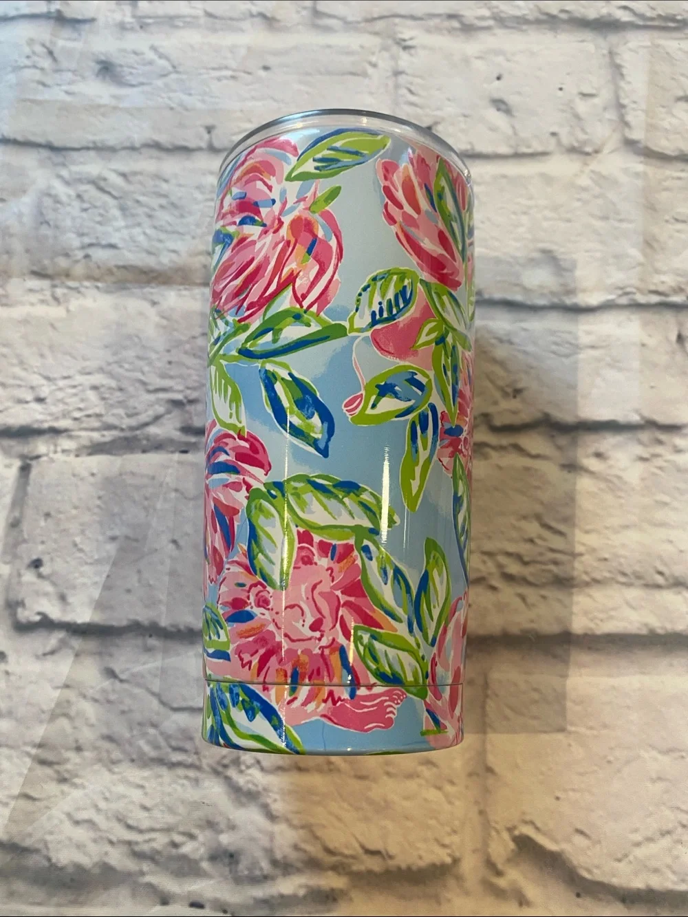Lilly Pulitzer Floral Stainless Travel Tumbler in Pink, Blue and Green